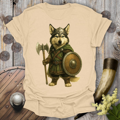 T-Shirt Sand / S Siberian Husky Viking Soldier T-Shirt