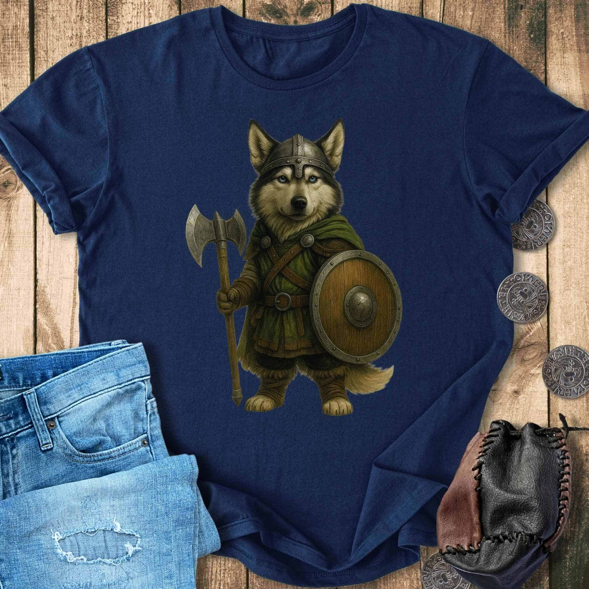 T-Shirt Siberian Husky - Viking Soldier T-shirt Unisex Sizes S-2XL Funny Shirt Gift