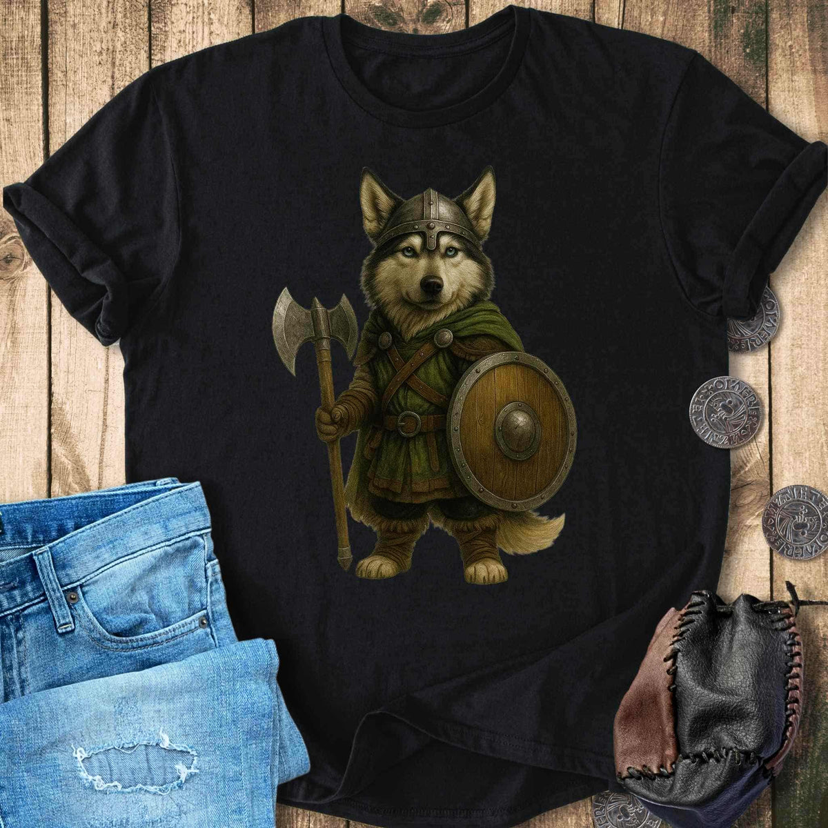 T-Shirt Siberian Husky - Viking Soldier T-shirt Unisex Sizes S-2XL Funny Shirt Gift