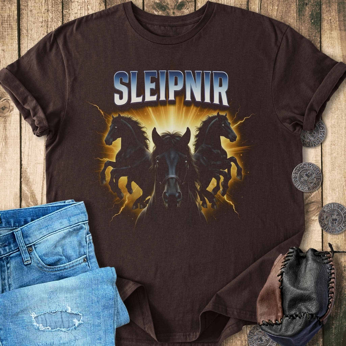 T-Shirt Sleipnir Bootleg Shirt - Funny Norse Mythology T-shirt Unisex Sizes S-2XL Funny Shirt Gift