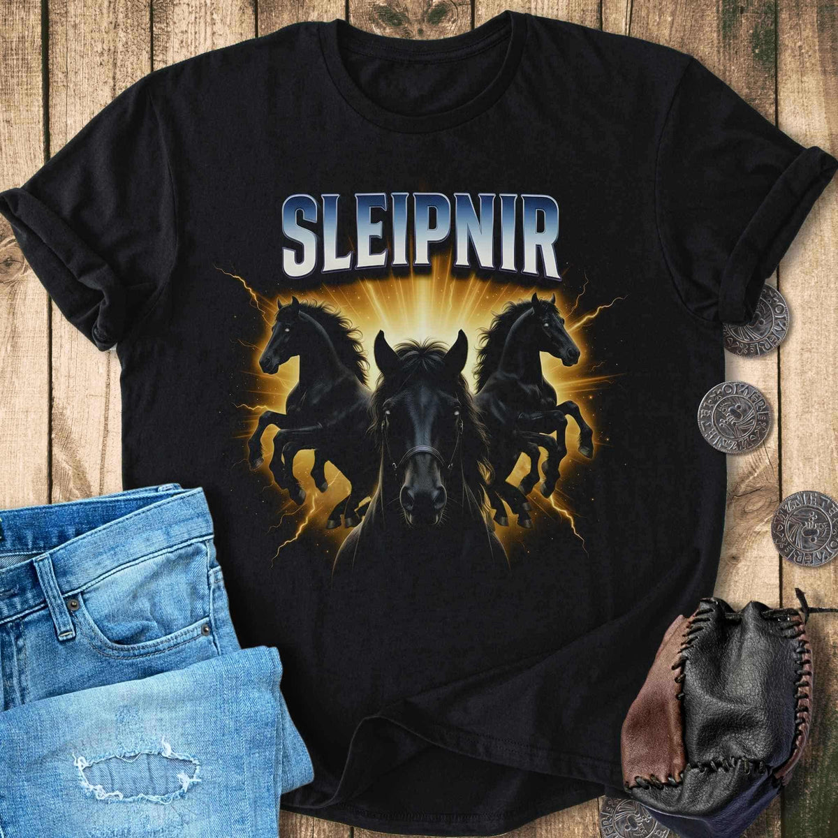 T-Shirt Sleipnir Bootleg Shirt - Funny Norse Mythology T-shirt Unisex Sizes S-2XL Funny Shirt Gift