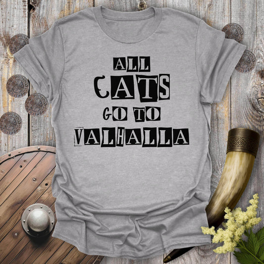T-Shirt Sport Grey / S All Cats Go To Valhalla Viking T-Shirt