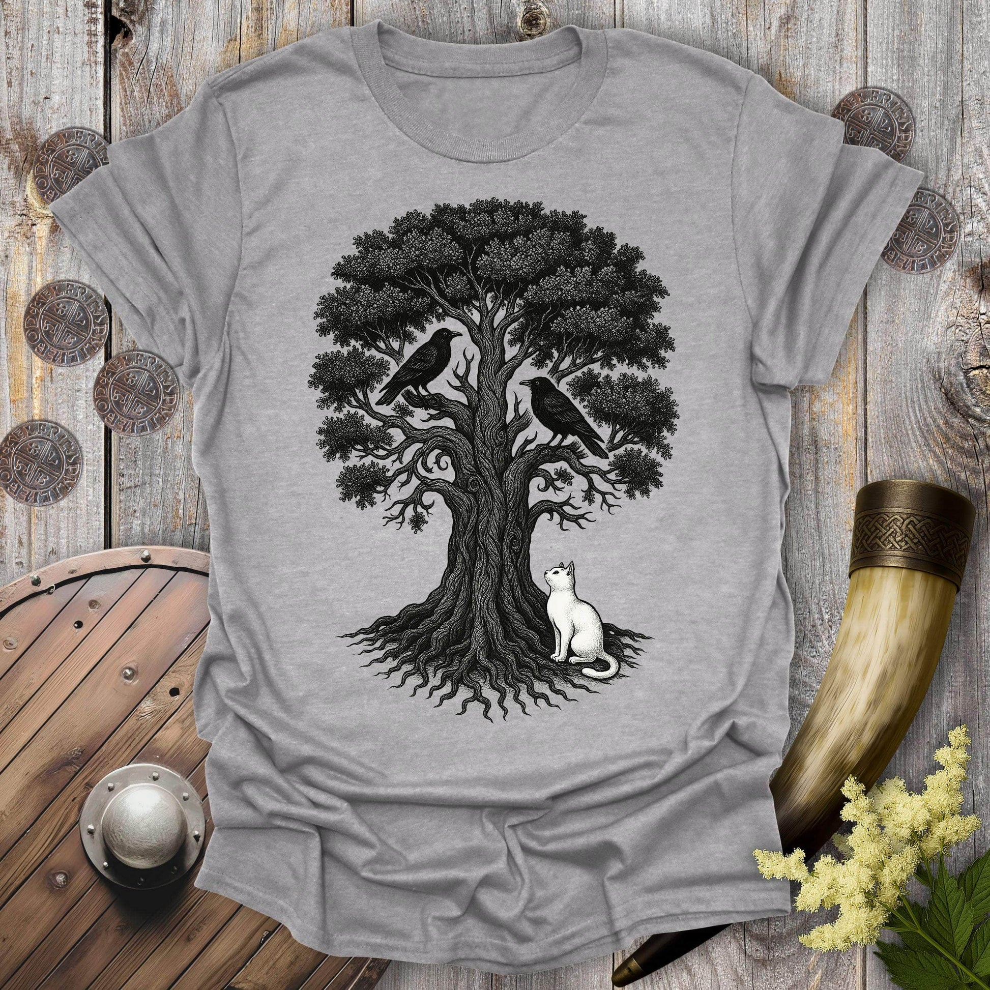 T-Shirt Sport Grey / S Yggdrasil & the Ravens Viking T-Shirt