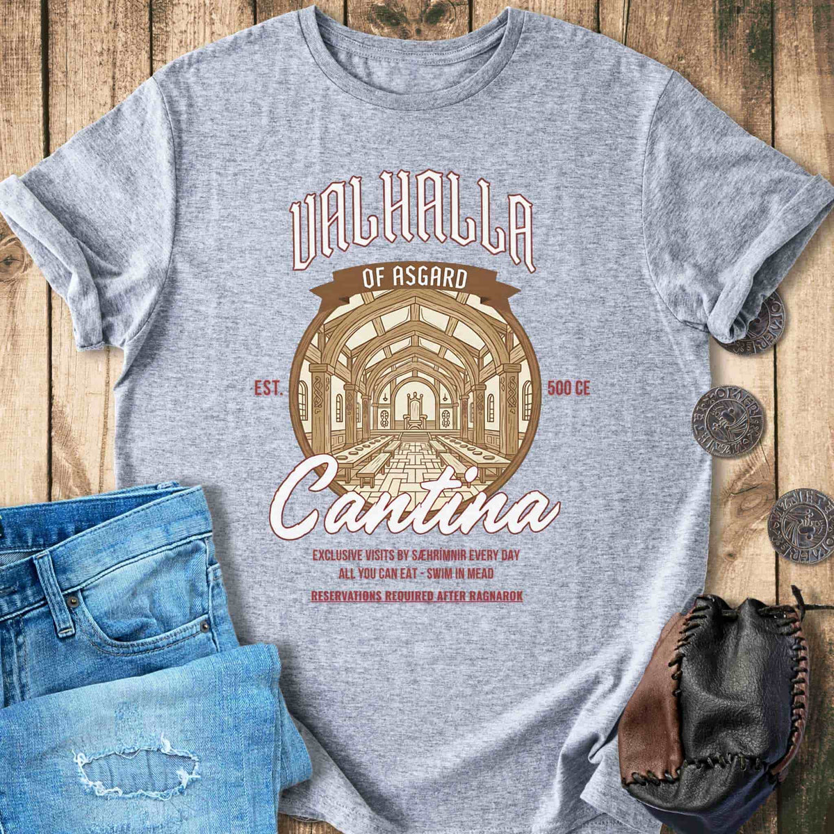 T-Shirt Valhalla Cantina - Funny Ad T-Shirt Unisex Sizes S-2XL Funny Shirt Gift
