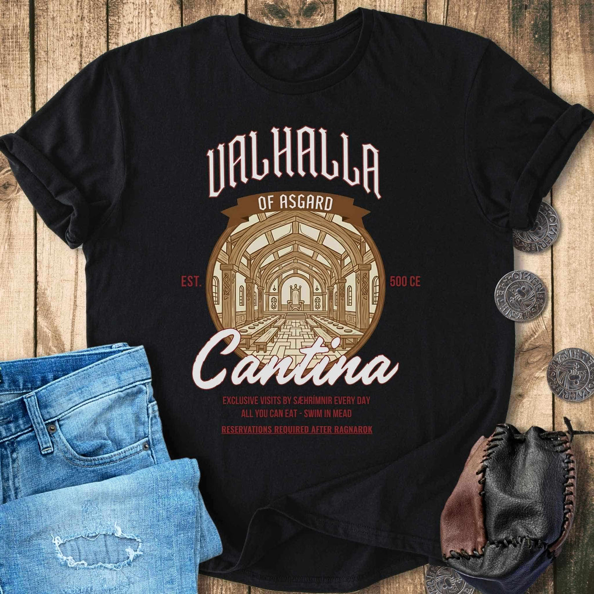 T-Shirt Valhalla Cantina - Funny Ad T-Shirt Unisex Sizes S-2XL Funny Shirt Gift