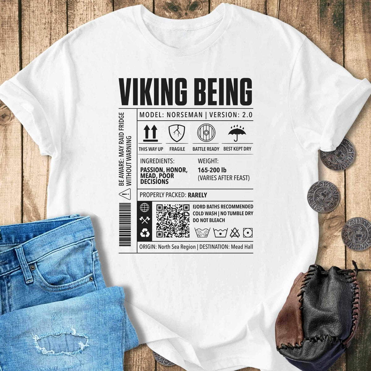 T-Shirt Viking Being Norseman 2.0 - Cargo Label T-shirt Unisex Sizes S-2XL Funny Shirt Gift