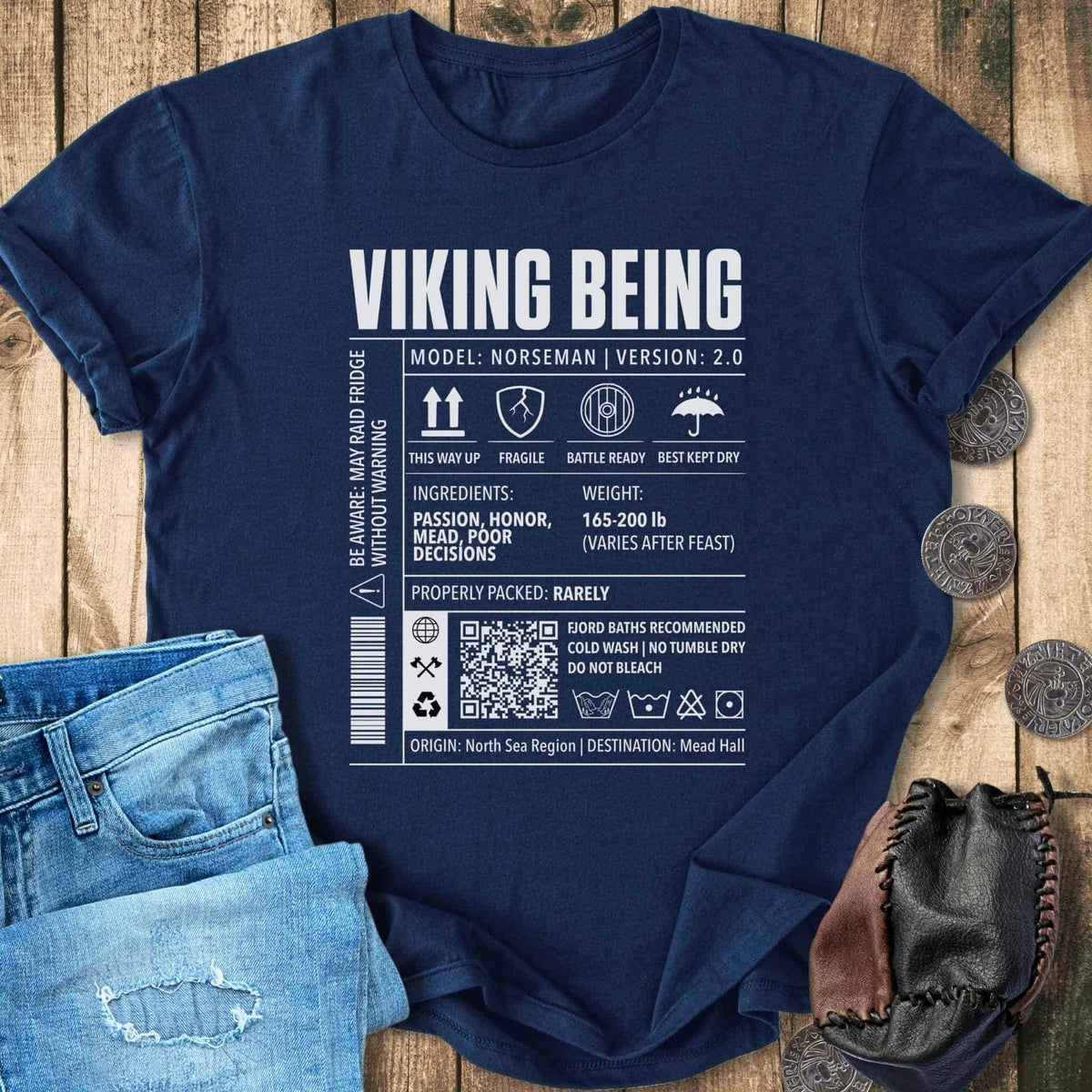 T-Shirt Viking Being Norseman 2.0 - Cargo Label T-shirt Unisex Sizes S-2XL Funny Shirt Gift
