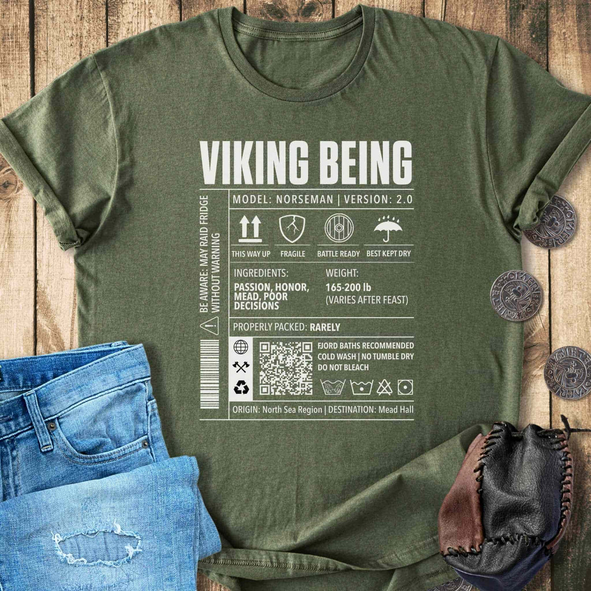 T-Shirt Viking Being Norseman 2.0 - Cargo Label T-shirt Unisex Sizes S-2XL Funny Shirt Gift