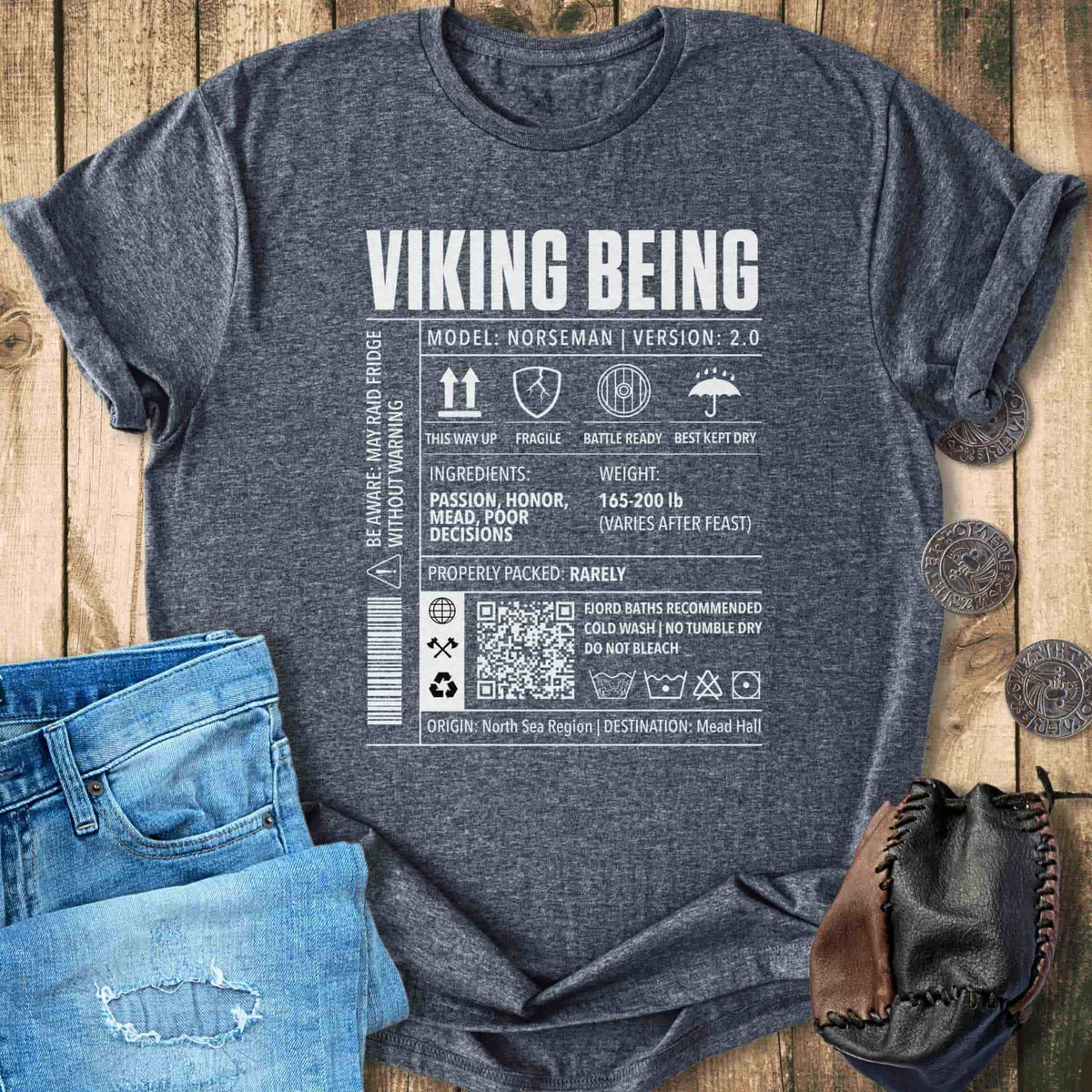 T-Shirt Viking Being Norseman 2.0 - Cargo Label T-shirt Unisex Sizes S-2XL Funny Shirt Gift