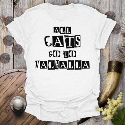 T-Shirt White / S All Cats Go To Valhalla Viking T-Shirt