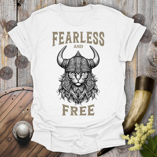 T-Shirt White / S Fearless and Free Viking Cat T-Shirt (Dark & Ghost Edition)