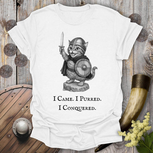T-Shirt White / S I Came, I Purred, I Conquered Cat T-shirt