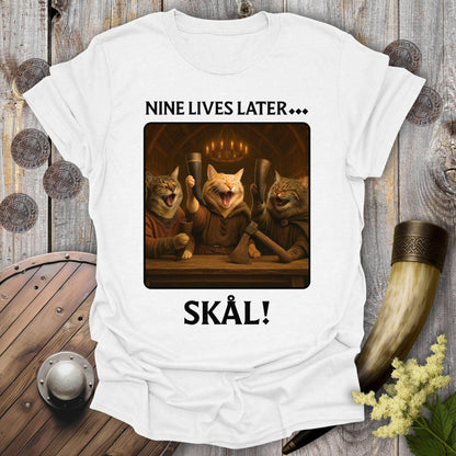 T-Shirt White / S Nine Lives Later Valhalla Cat T-Shirt