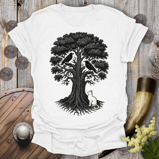 T-Shirt White / S Yggdrasil & the Ravens Viking T-Shirt