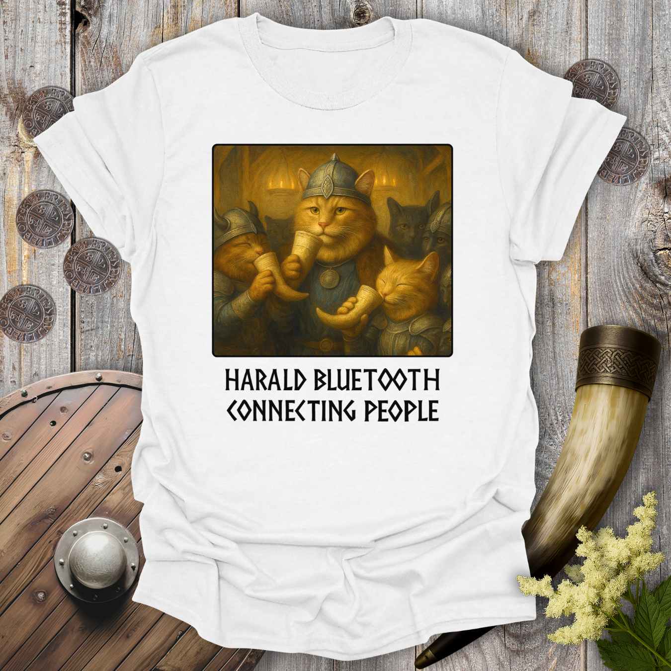 Harald Bluetooth Viking Cat T-Shirt